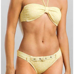 BILLABONG X Salty Blonde Yellow Polka Dot Sundipped Bikini